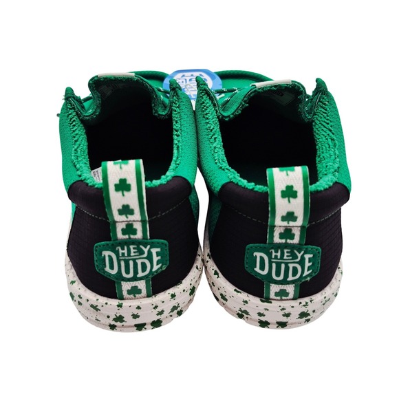 Hey Dude Wally Shamrock St. Patrick\'s Day Men\'s Size 12 Shoes Green & White
